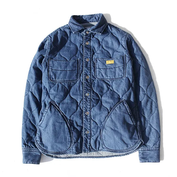 QUILTED DOWN SHIRTS JACKET "DENIM"