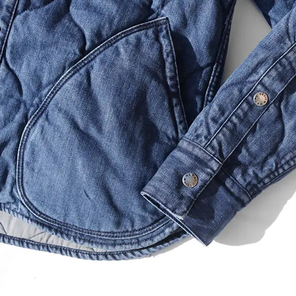 QUILTED DOWN SHIRTS JACKET "DENIM"