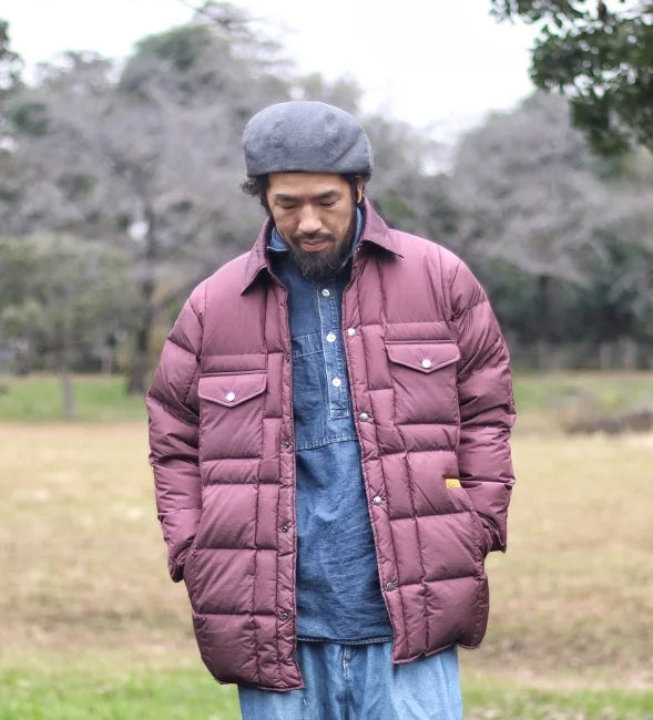 QUILTED DOWN SHIRTS JACKET "M.PURPLE"
