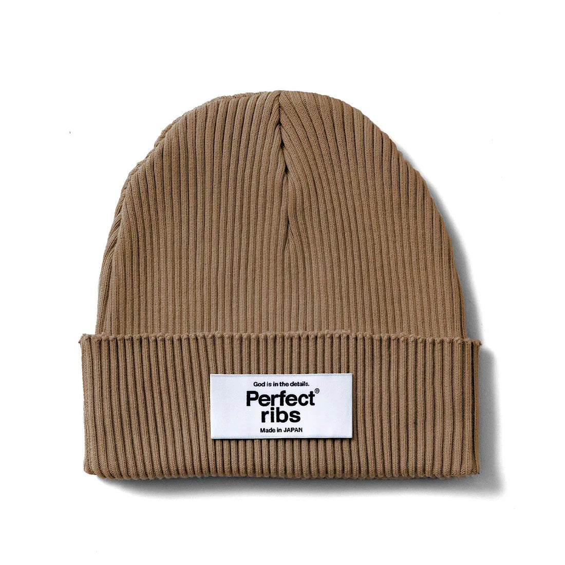 【Perfect ribs】Rib Beanie Cap / Chai