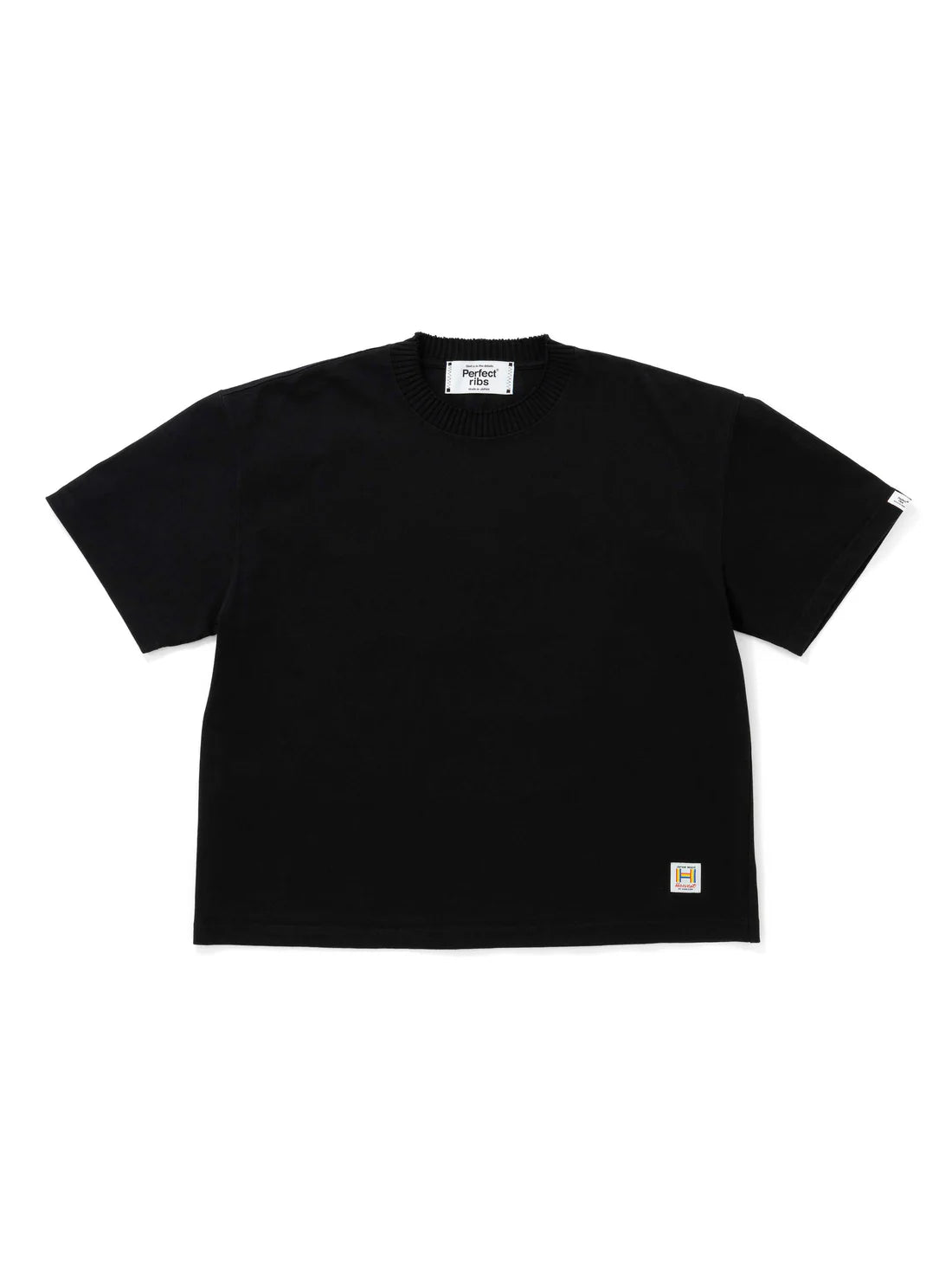 【Perfect ribs × HAROSHI】Basic Short Sleeve T Shirt / Black