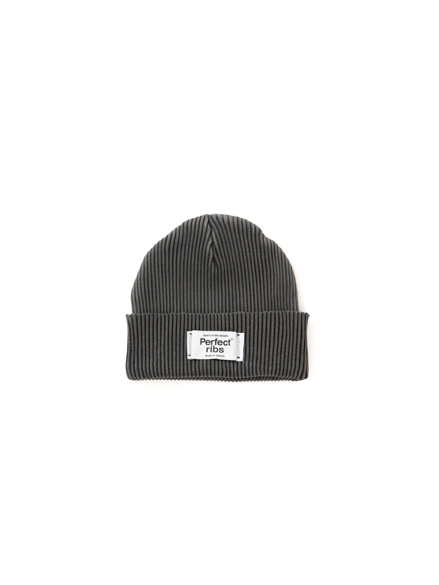 【Perfect ribs】Rib Beanie Cap / FadeBlack