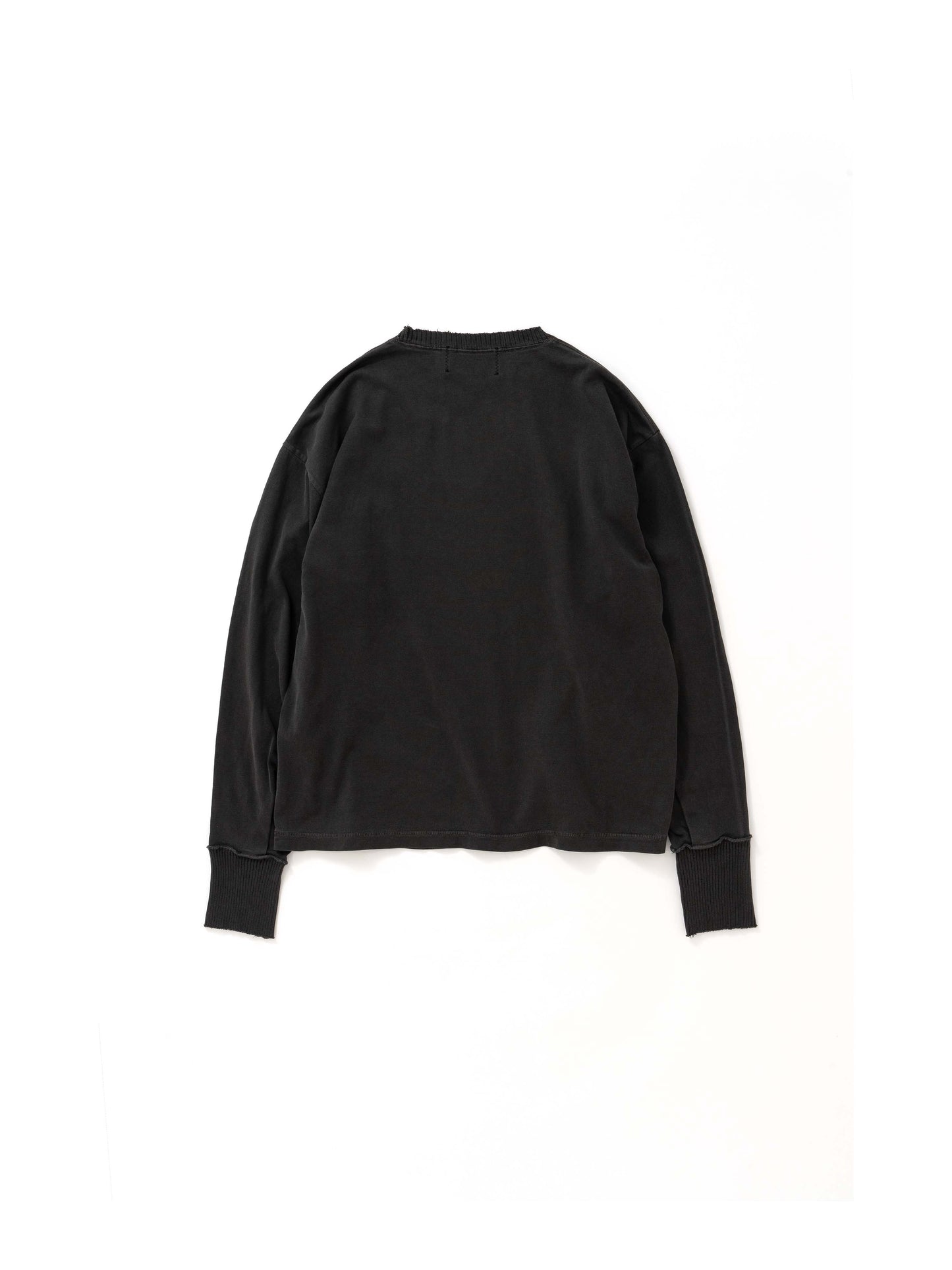 【Perfect ribs】Relax Long Sleeve T Shirts / Fade Black