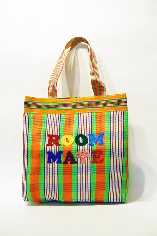 VIVAN ROOM MATE HAND EMBROIDERY TOTE BAG 006 ORANGE