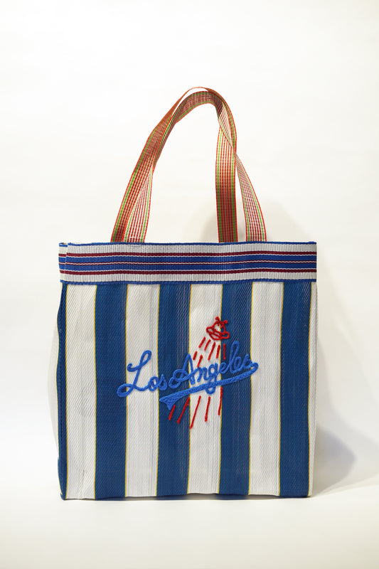 VIVAN Los Angeles HAND EMBROIDERY TOTE BAG 002 BLUE