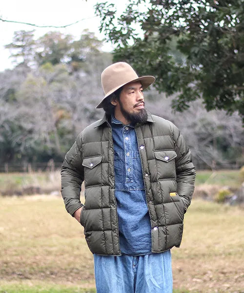 QUILTED DOWN SHIRTS JACKET "KHAKI"