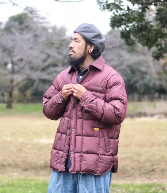 QUILTED DOWN SHIRTS JACKET "M.PURPLE"