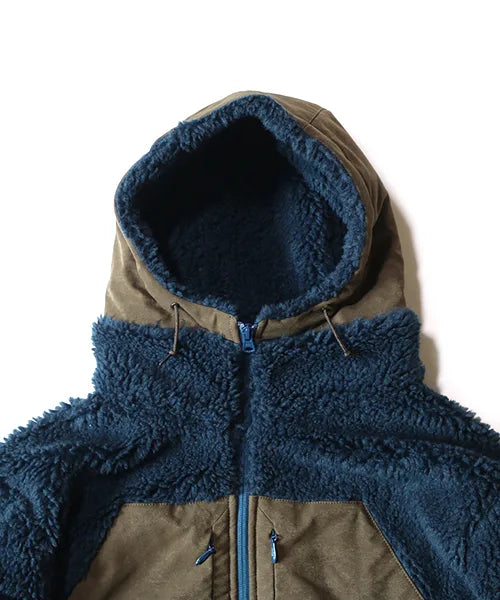 WHITE BUFFALO LIGHT BOA HOODY LONG "GREEN NAVY"