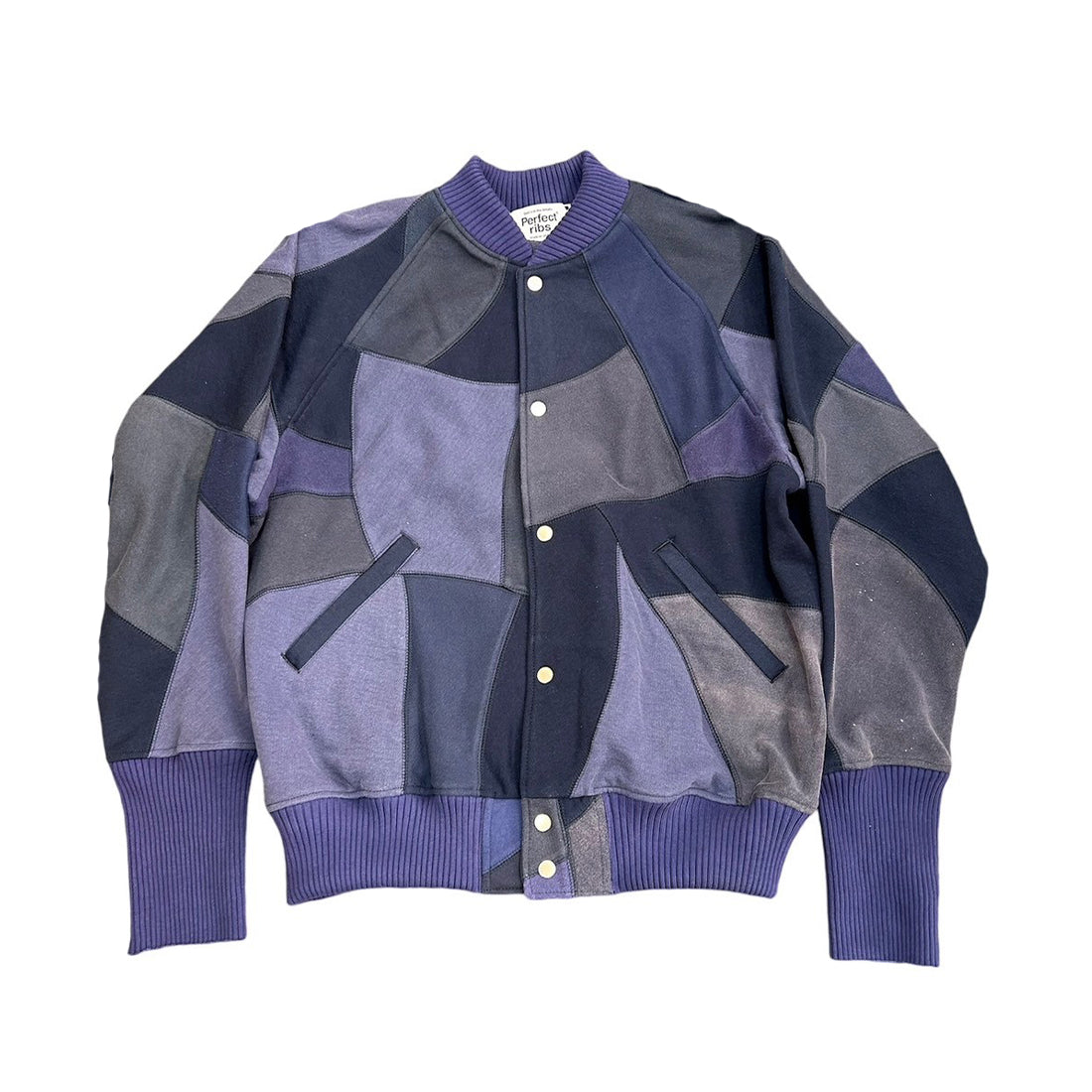 【Perfect ribs】"Exclusive" Scrap Award Jacket / Navy / Multi