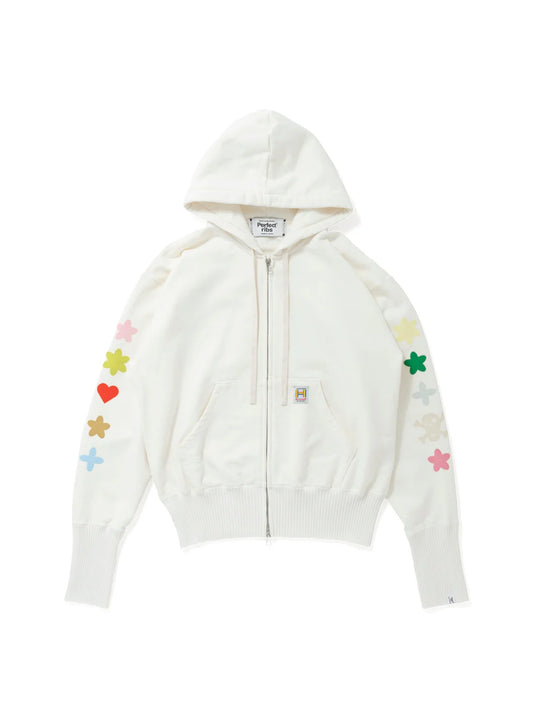 【Perfect ribs × HAROSHI】Zip Hoodie / White