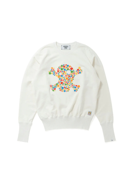 【Perfect ribs × HAROSHI】Strange Sleeve Crew Neck Sweat Shirt / White