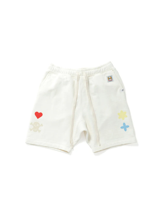 【Perfect ribs × HAROSHI】Basic Sweat Short Pants / White