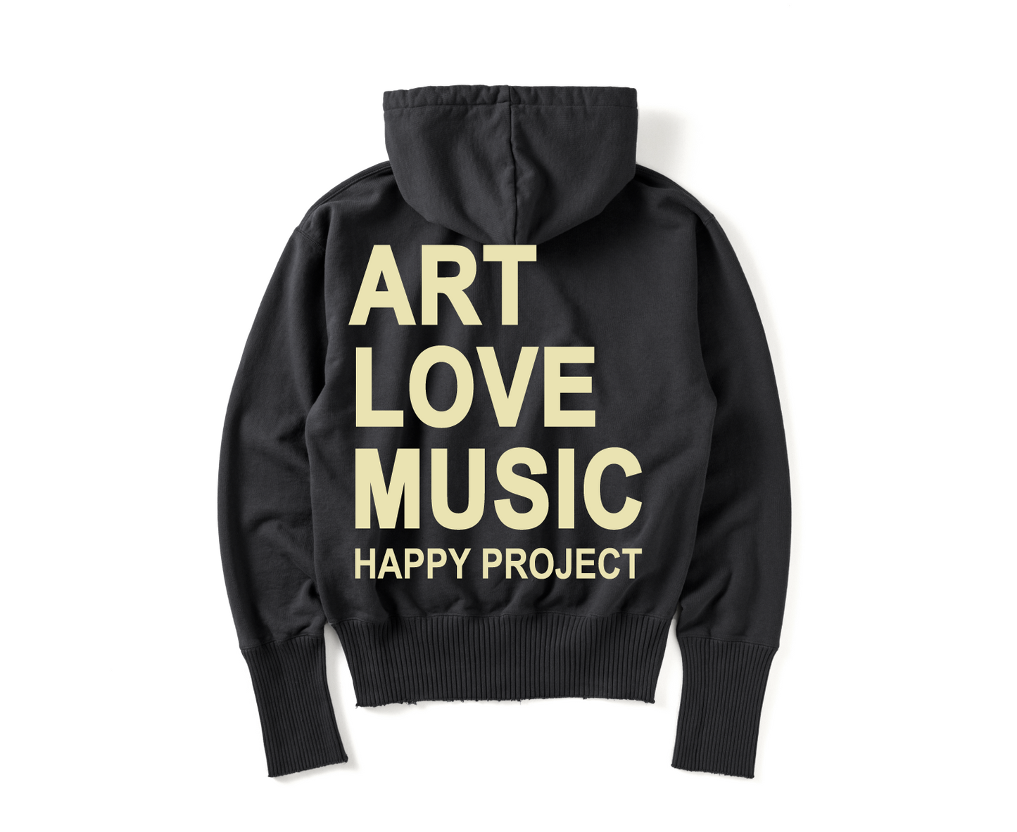 【Perfect ribs®︎×A LOVE MOVEMENT】"ART LOVE MUSIC"Basic Zip Hoodie / Vintage Black(ベーシック ジップフーディー/ヴィンテージブラック)