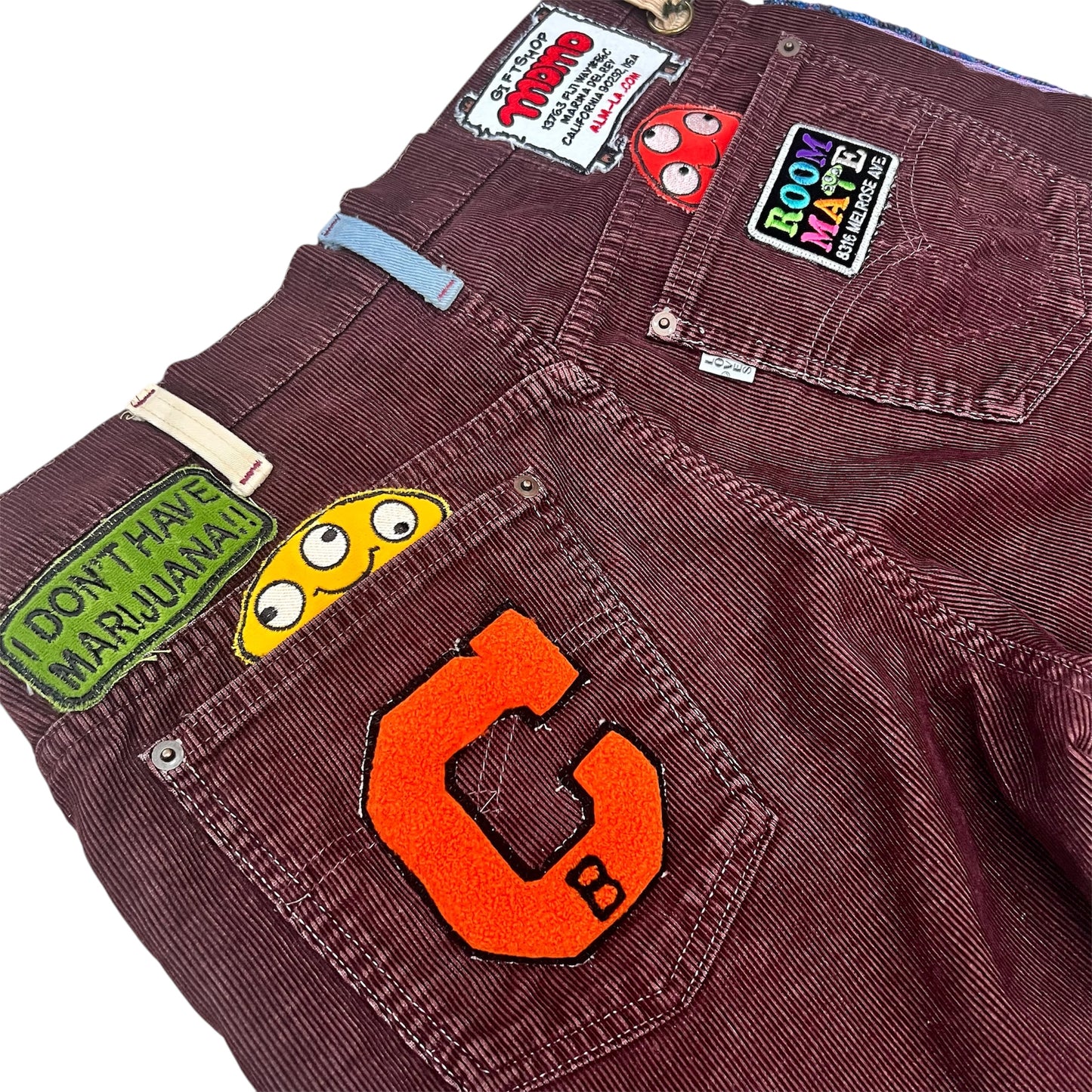 ALM Hand-Made One of Kind Corduroy Short Pants -Burgundy