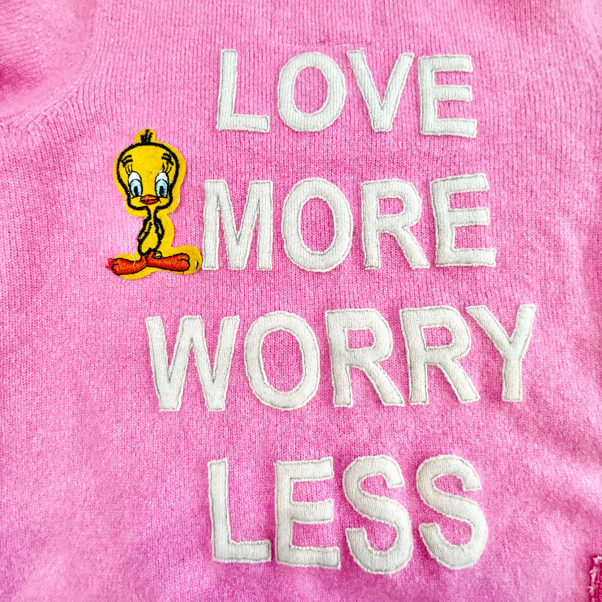 Vintage Cashmere Remake V-Neck Love More Worry Less