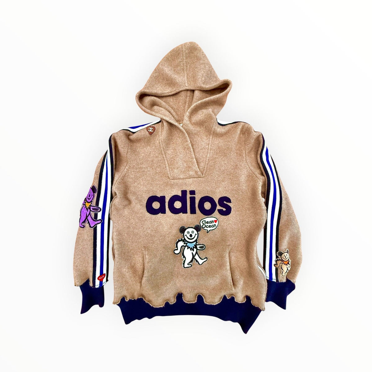 Vintage Cashmere Remake Hoodie - "Adios" Malibu Locals Only Ladies Medium size