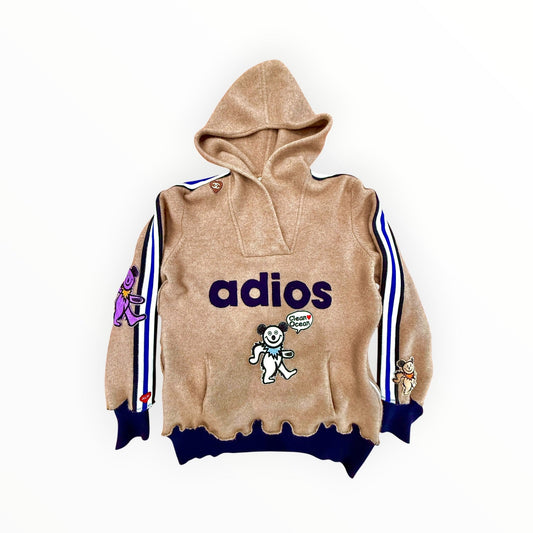 Vintage Cashmere Remake Hoodie - "Adios" Malibu Locals Only Ladies Medium size