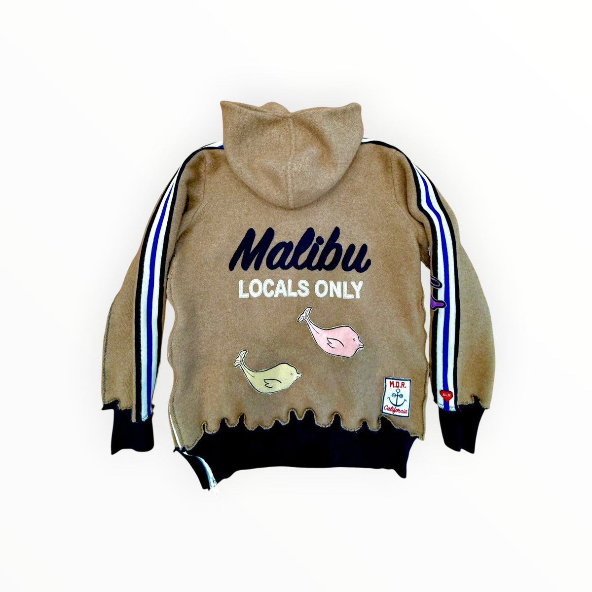 Vintage Cashmere Remake Hoodie - "Adios" Malibu Locals Only Ladies Medium size