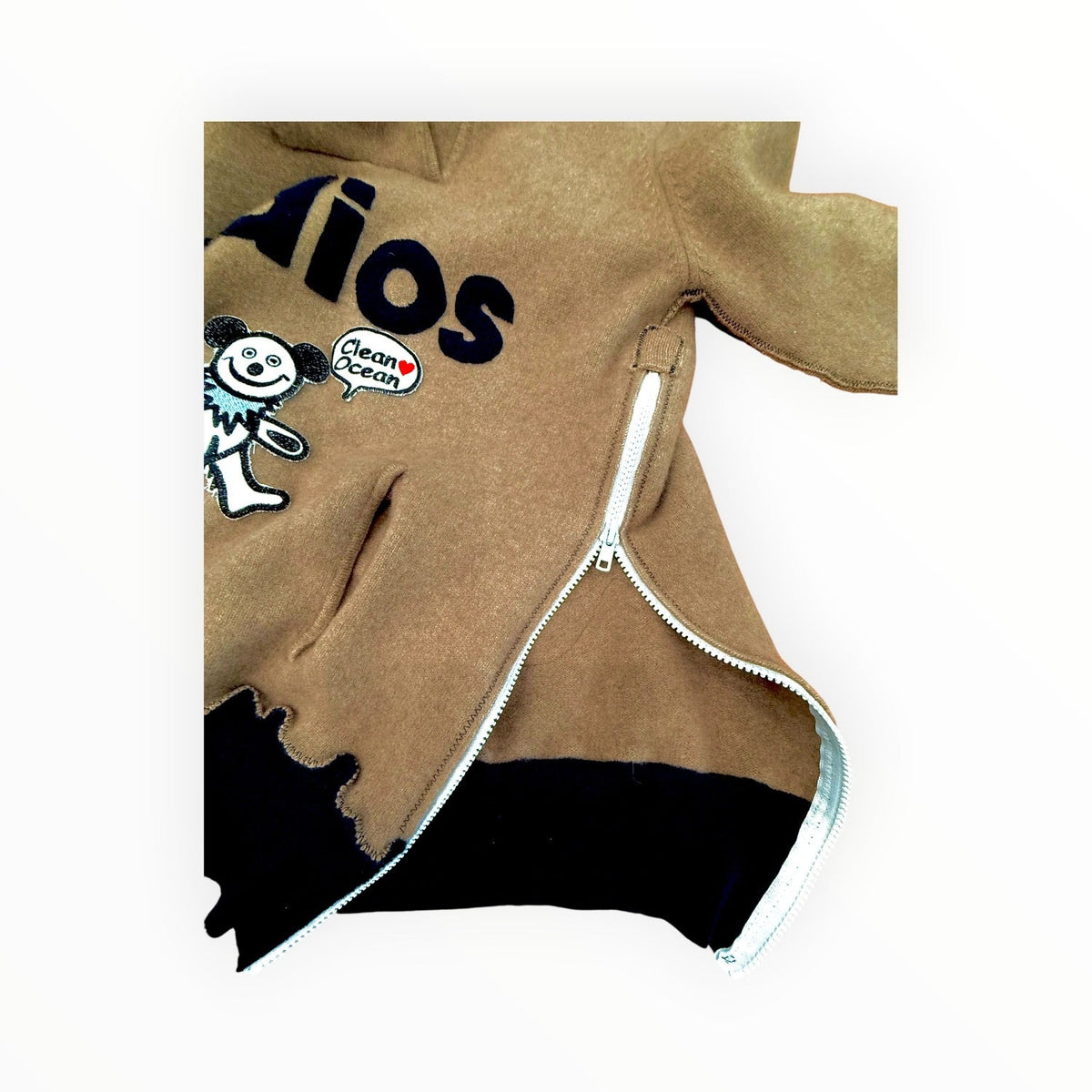 Vintage Cashmere Remake Hoodie - "Adios" Malibu Locals Only Ladies Medium size