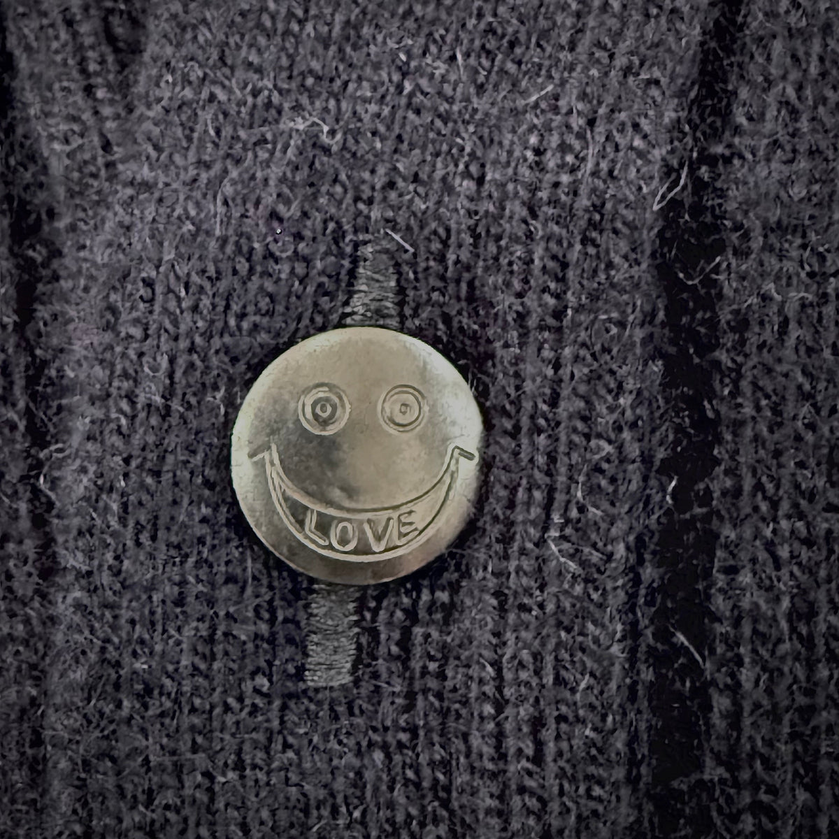 Recycled Cashmere Cardigan - Navy x Grey "LA"Men’s small or ladies X-Large size or Men’s medium size