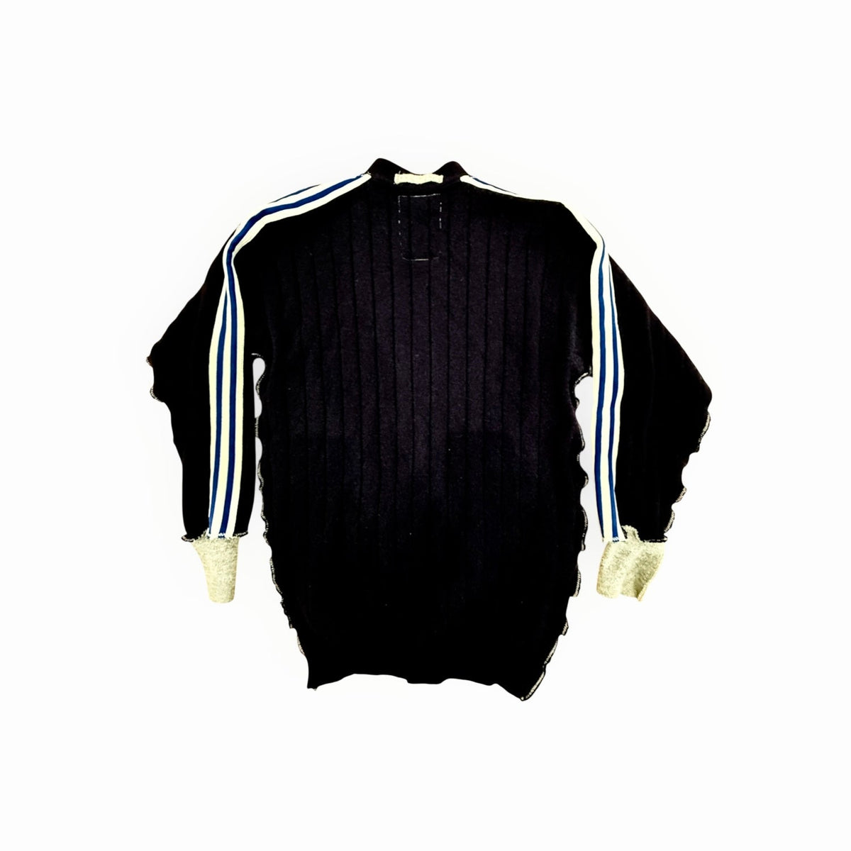Recycled Cashmere Cardigan - Navy x Grey "LA"Men’s small or ladies X-Large size or Men’s medium size