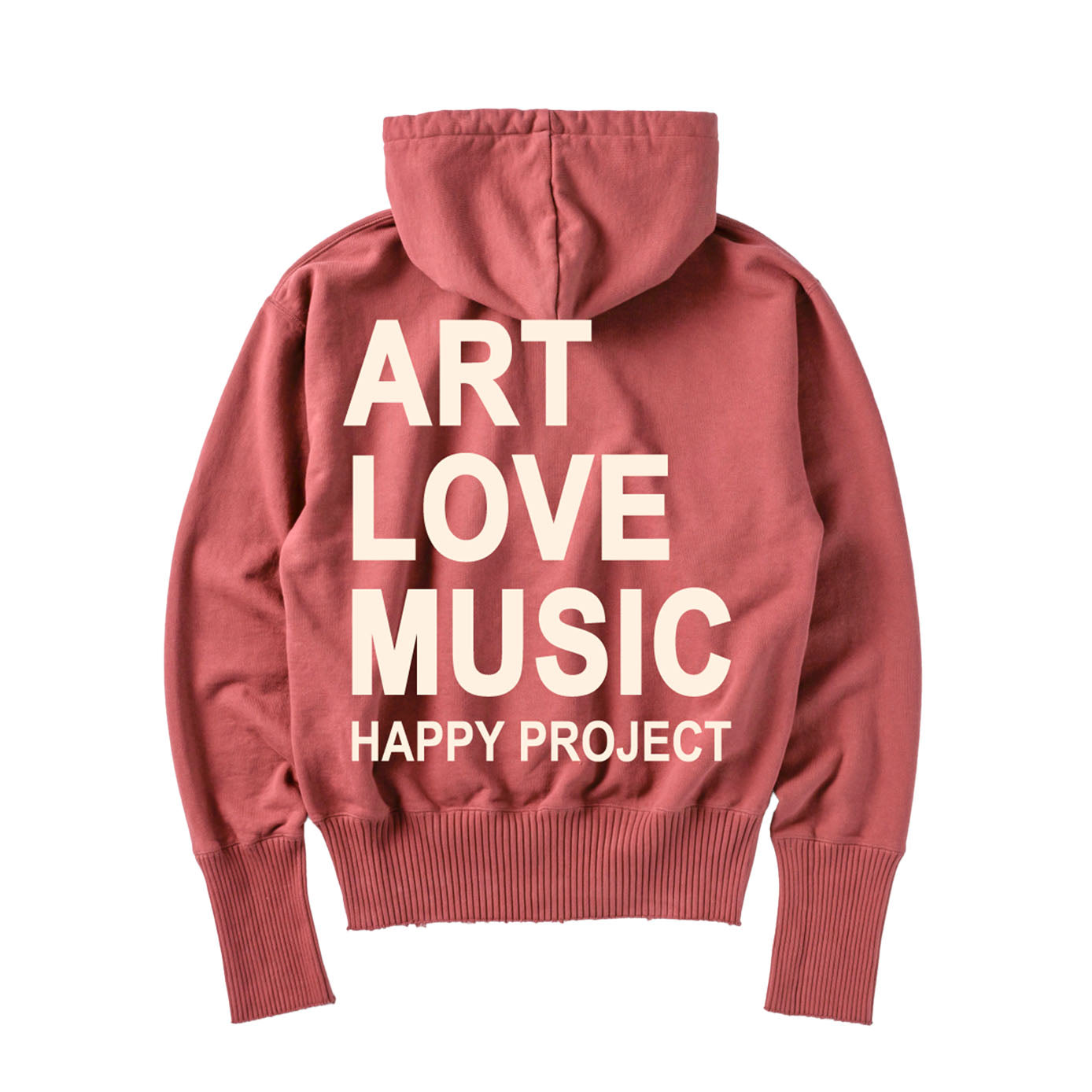 【Perfect ribs®︎×A LOVE MOVEMENT】"ART LOVE MUSIC"Basic Zip Hoodie / Vintage Red(ベーシック ジップフーディー/ヴィンテージレッド)