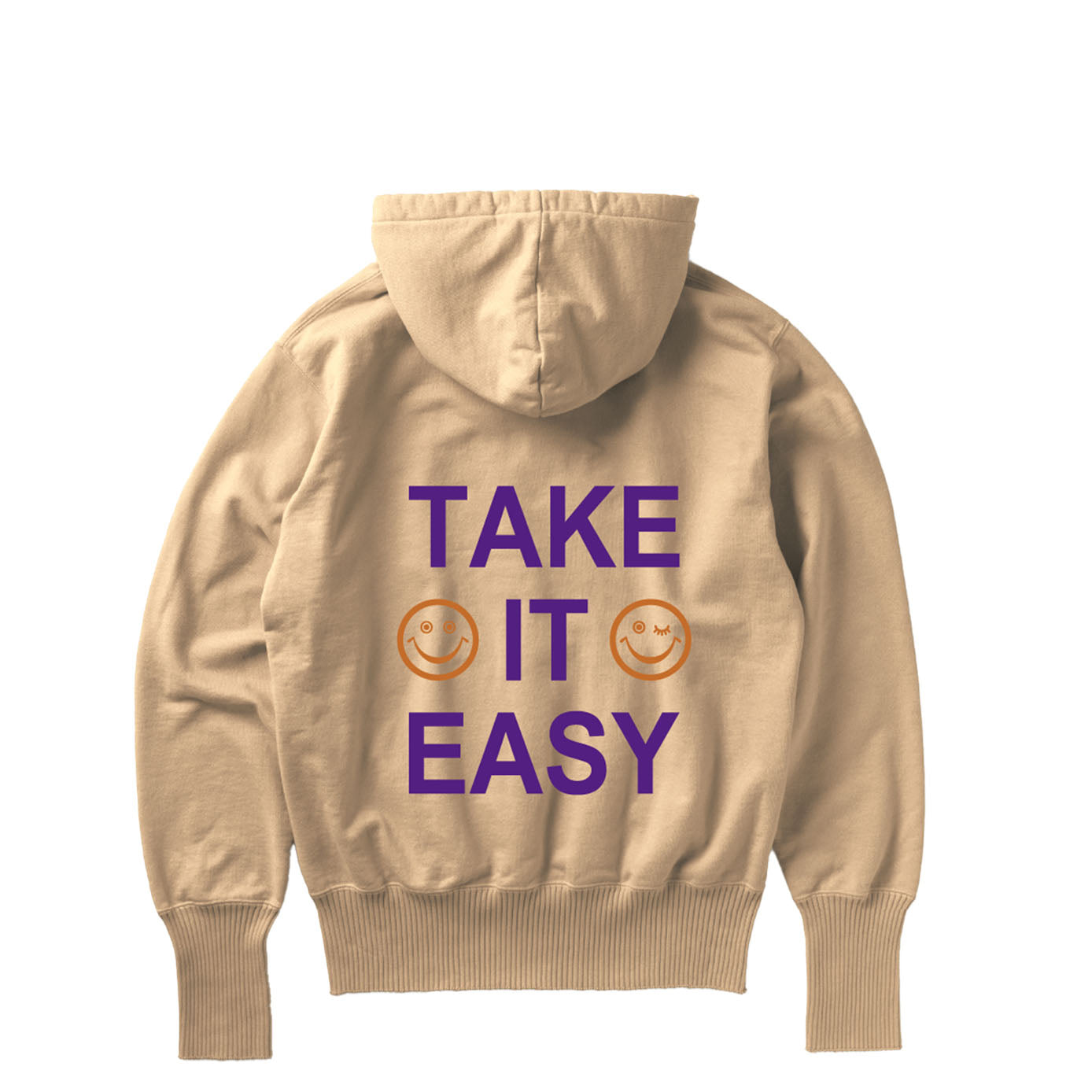 【Perfect ribs®︎×A LOVE MOVEMENT】"RELAX & TAKE IT EASY"Basic Hoodie / Light Brown(ベーシック フーディー/ライトブラウン)