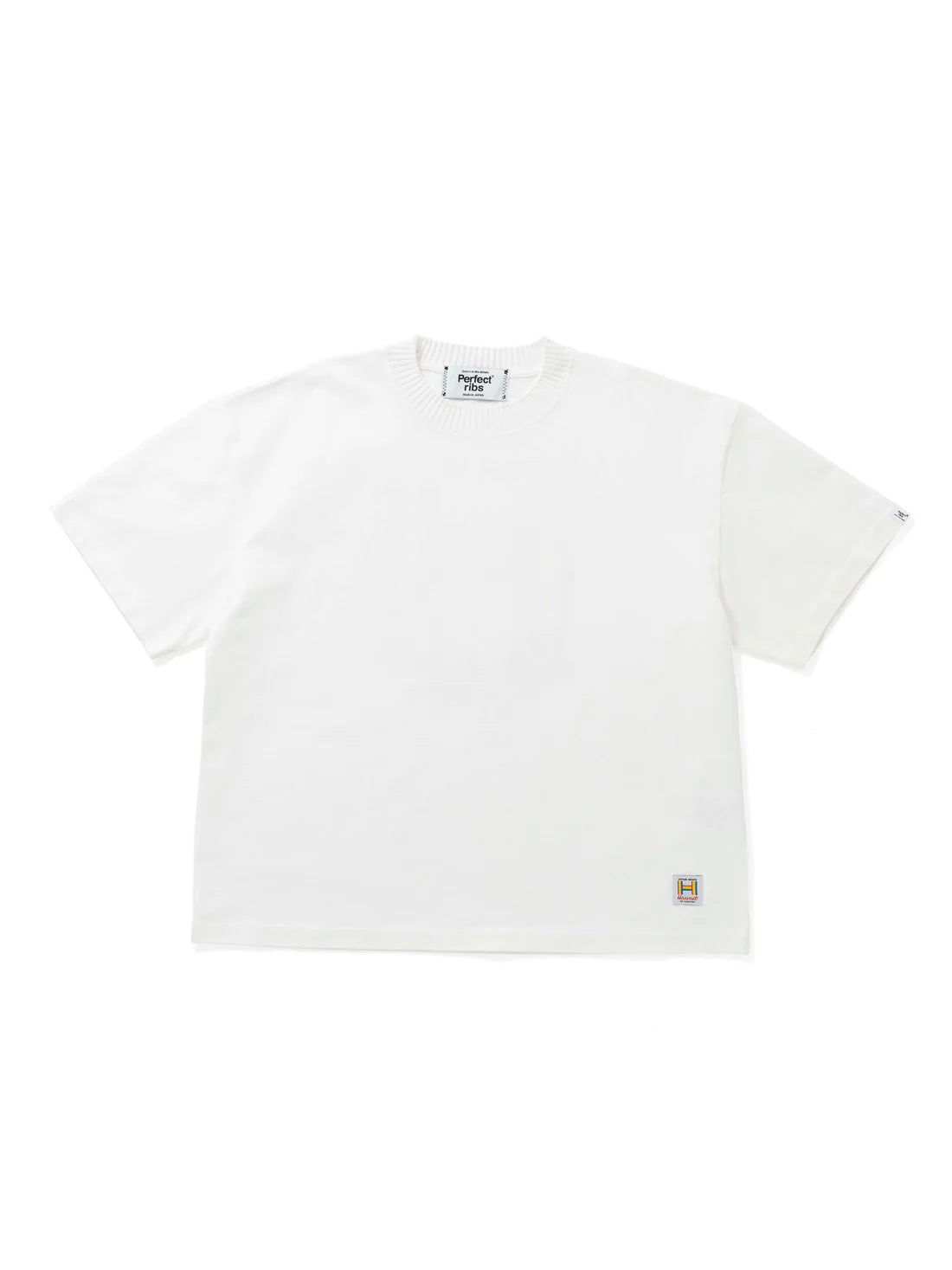 【Perfect ribs × HAROSHI】Basic Short Sleeve T Shirt / White