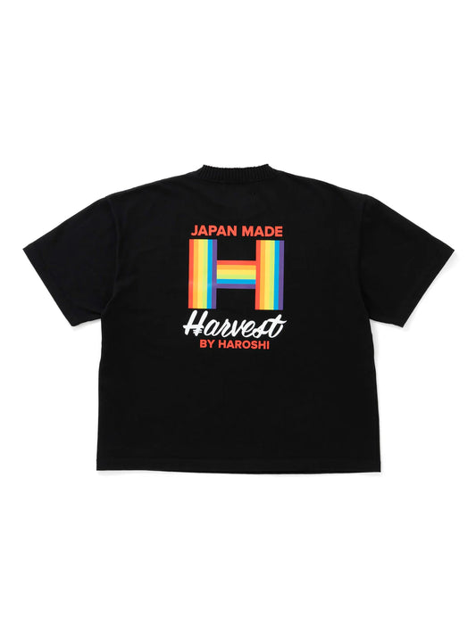 【Perfect ribs × HAROSHI】Basic Short Sleeve T Shirt / Black