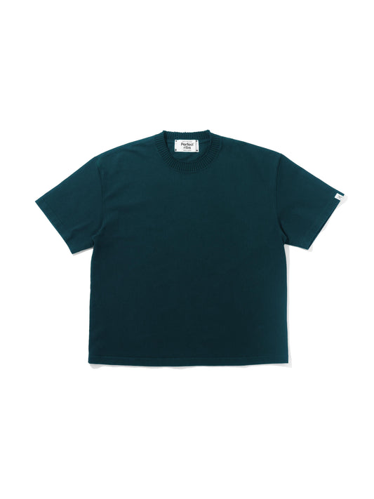【Perfect ribs】Basic Short Sleeve T Shirt / Charcoal Green