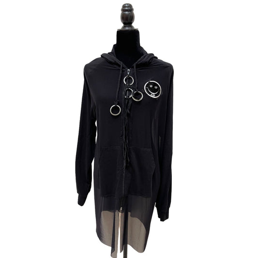 Lunna Menoh remake zip up hoodie long made from vacuum cleaner parts