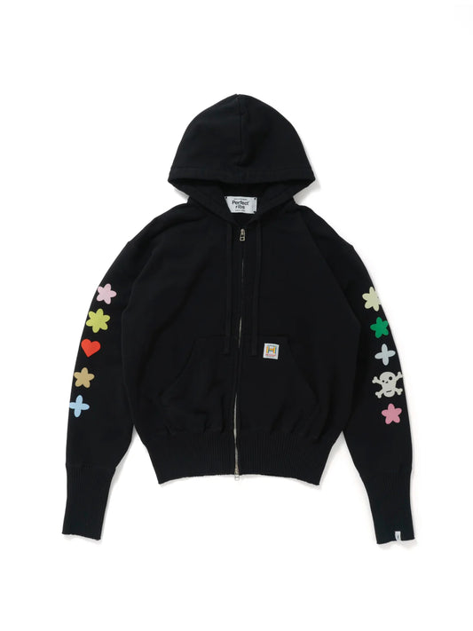 【Perfect ribs × HAROSHI】Zip Hoodie / Black