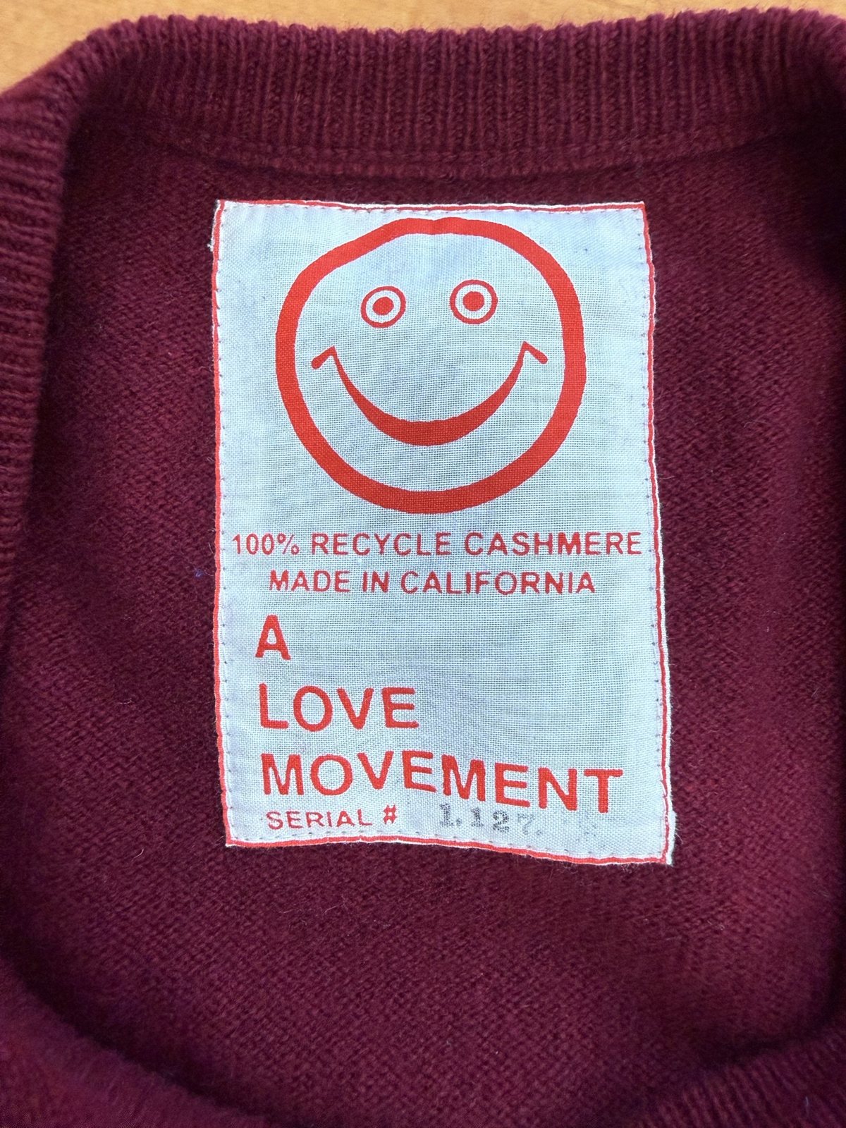 Recycled Cashmere V-Neck Vest — Burgundy "H / HARVEST UNIVERSITY" Pig (Women's M)