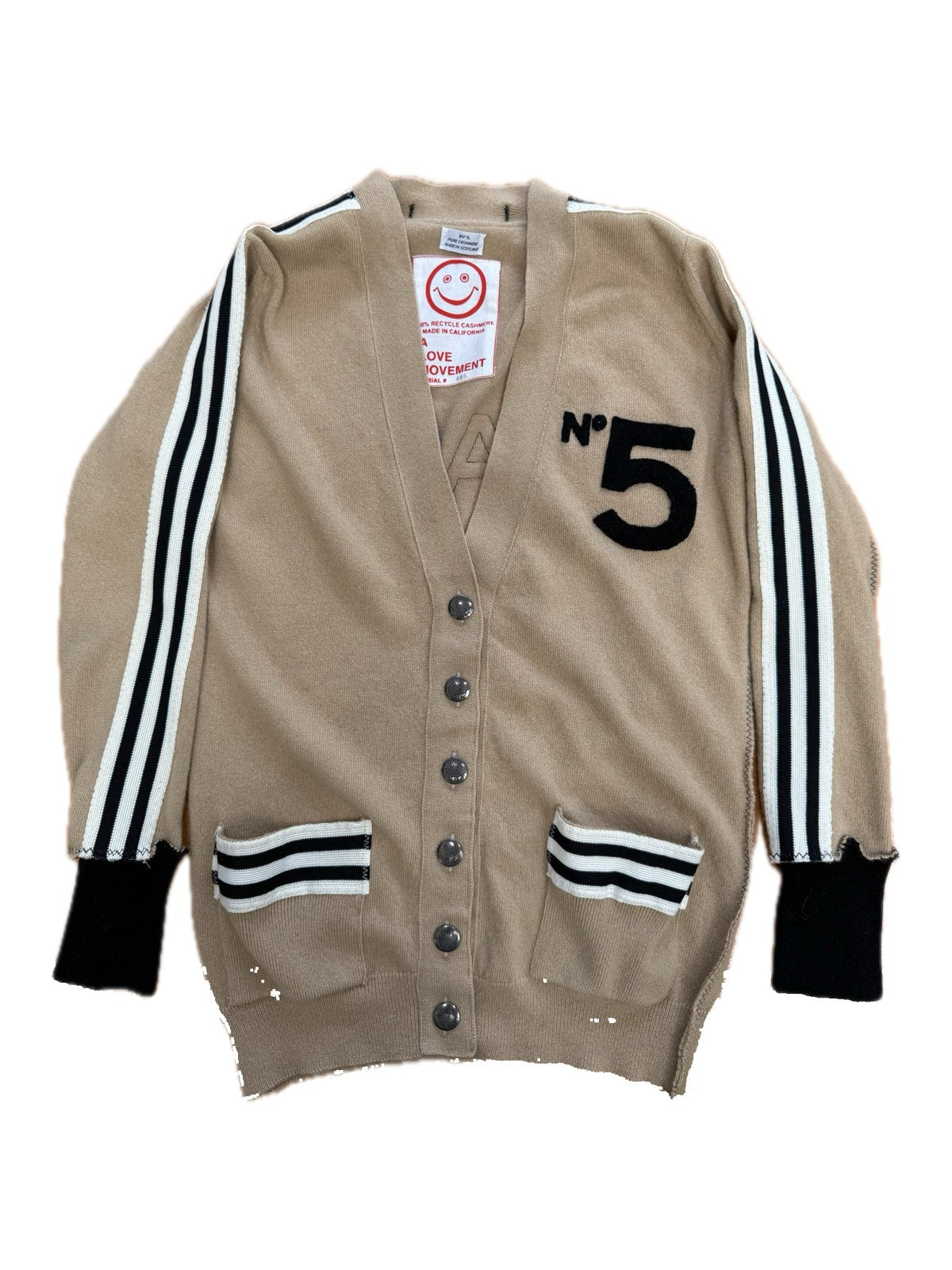 Recycled Cashmere Cardigan — Beige "No.5 / CHANCE PAIRS" (Women's XS)