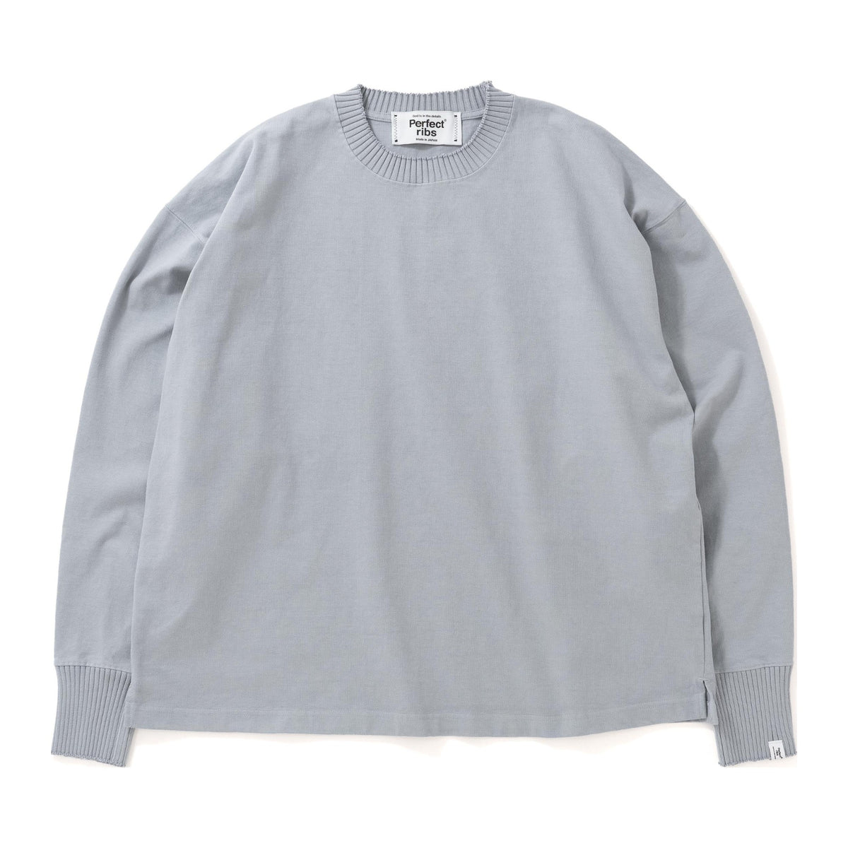 【Perfect ribs】Basic Long Sleeve T Shirts / Gray
