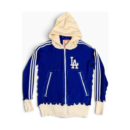 Women's Recycled Cashmere "LOST ANGELS" Zip Hoodie — Size L, One of a Kind