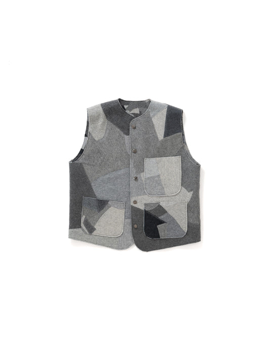 【Perfect ribs®︎×A LOVE MOVEMENT】100% Recycle Cashmere Reversible Vest / Grey