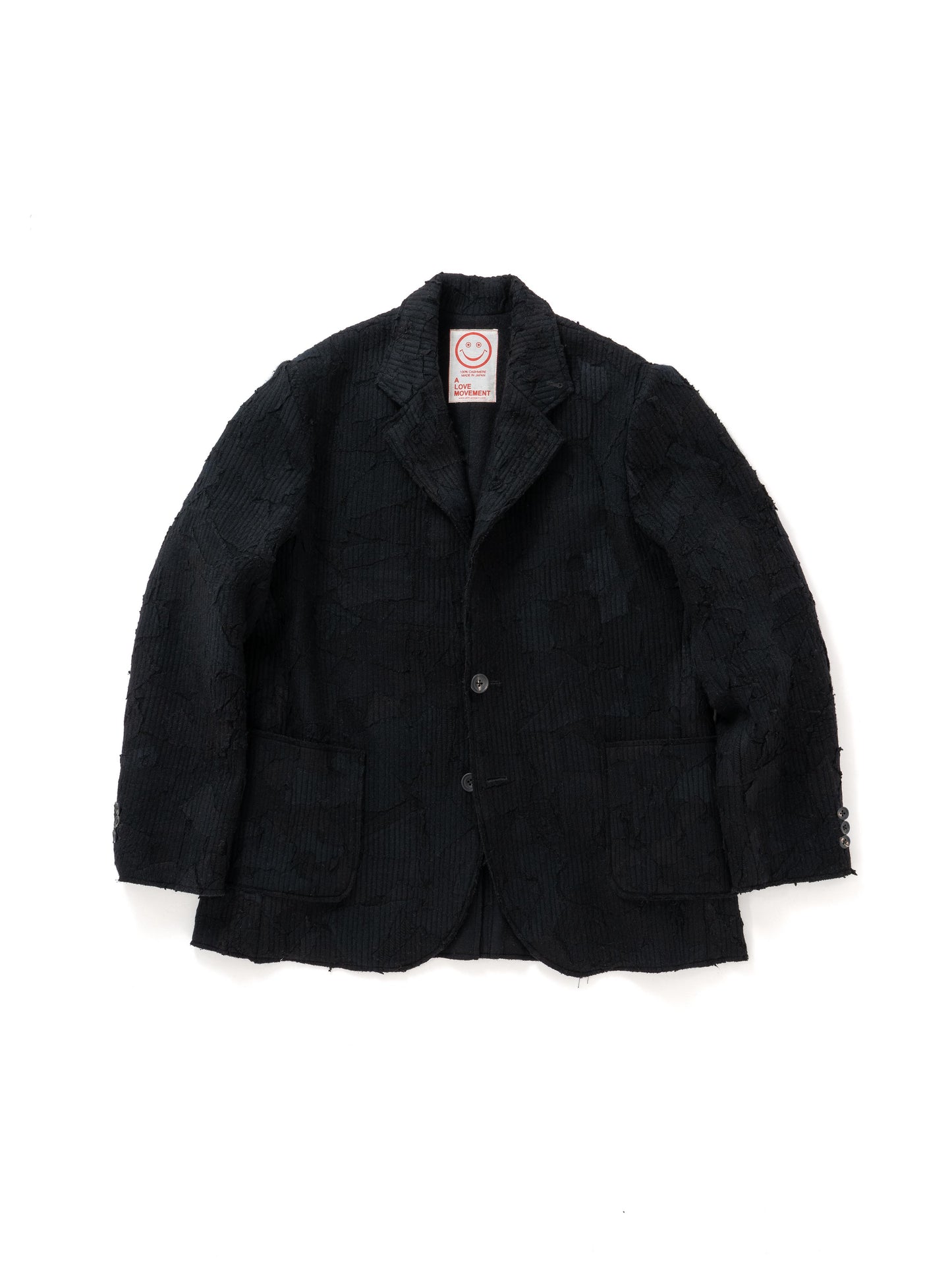 【Perfect ribs®︎×A LOVE MOVEMENT】100% Recycle Cashmere Jacket / Black