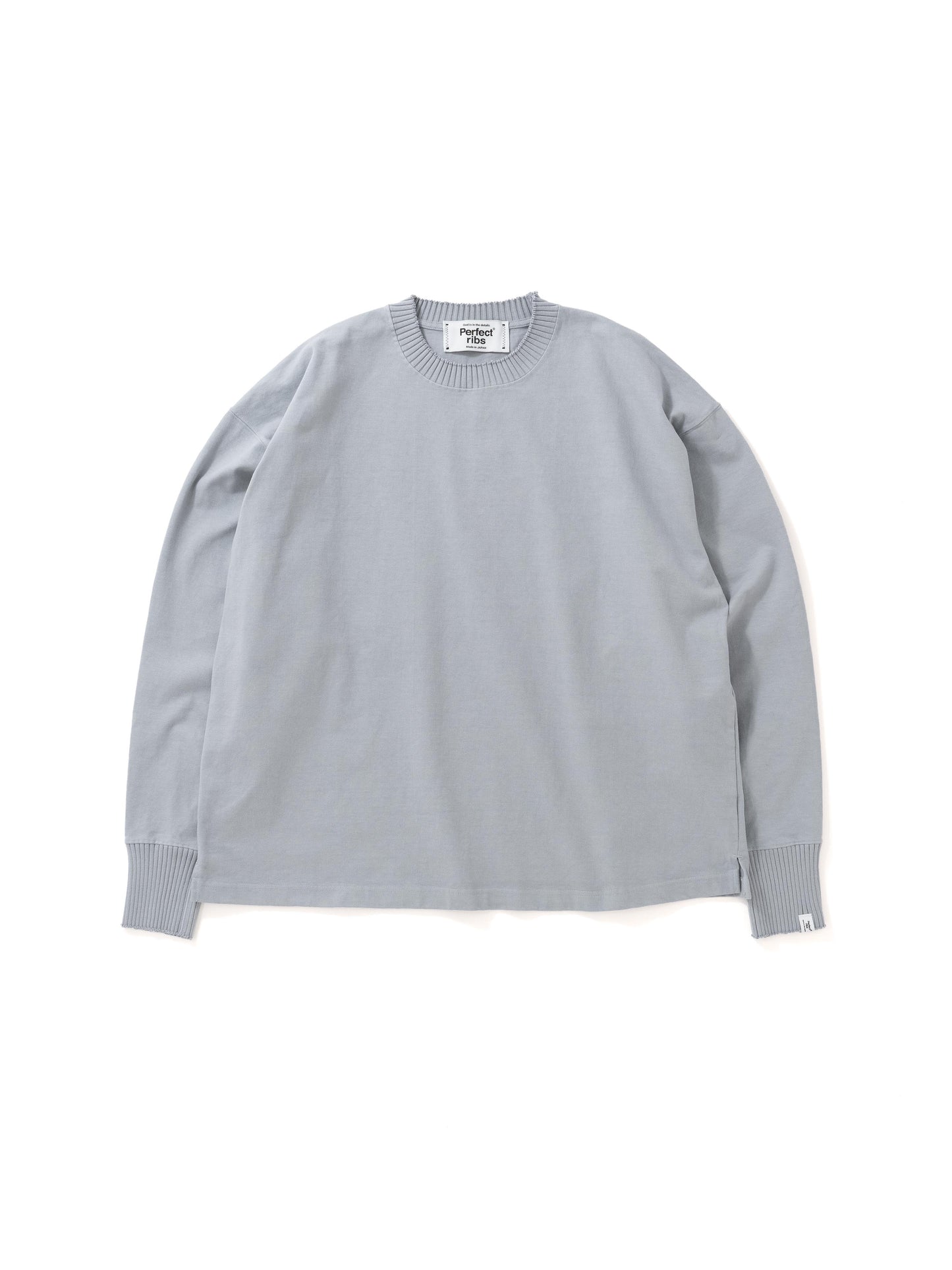 【Perfect ribs】Basic Long Sleeve T Shirts / Gray