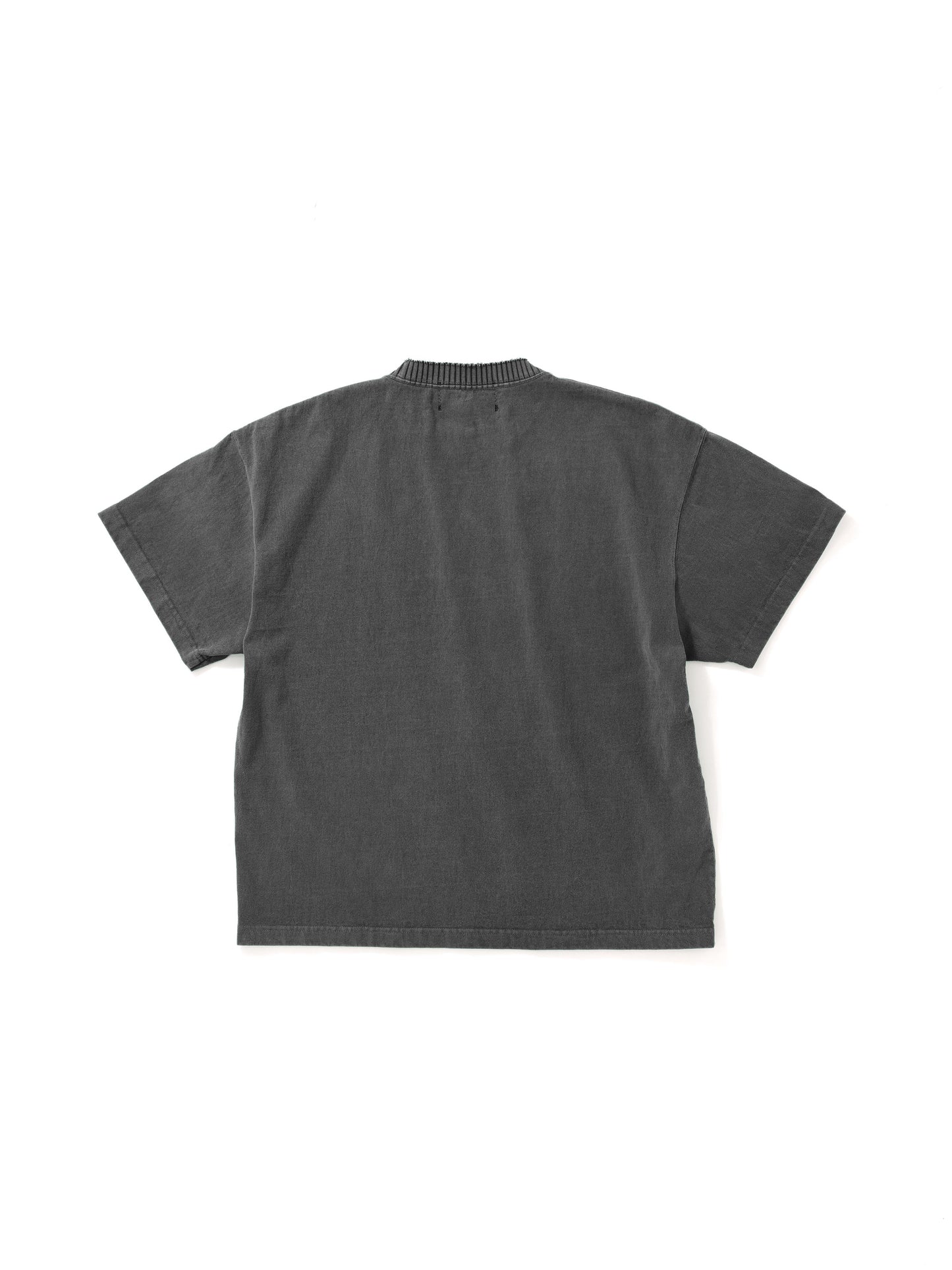 【Perfect ribs】Basic Short Sleeve T Shirt / Fade Black