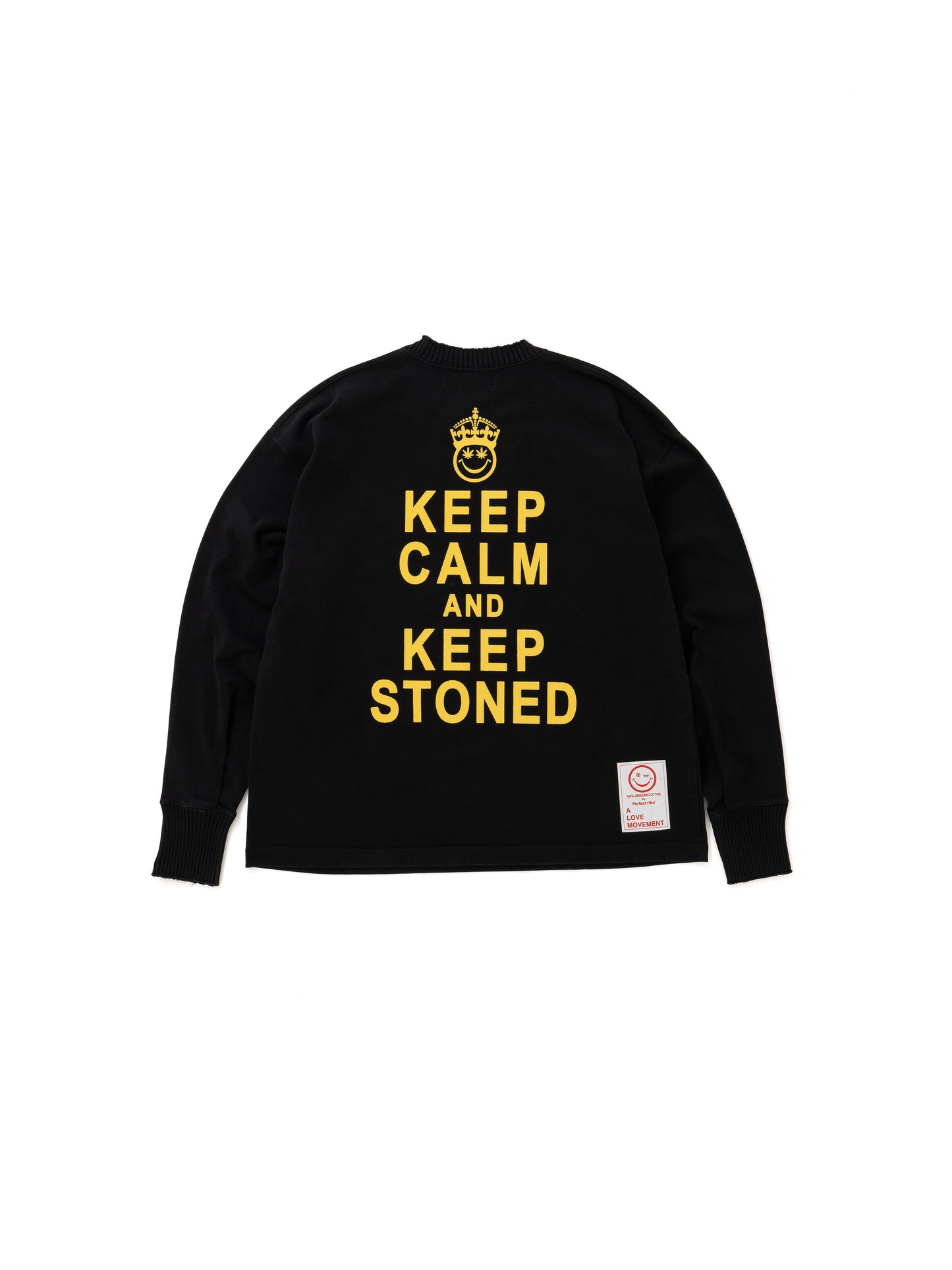 【Perfect ribs®︎×A LOVE MOVEMENT】Long Sleeve T Shirts (KEEP CALM) / Black