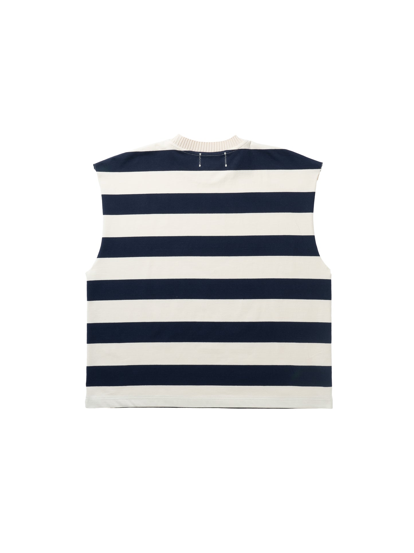 【Perfect ribs】Border Sleeveless Tops / Multi