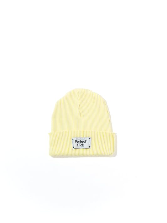 【Perfect ribs】Rib Beanie Cap / Lemon