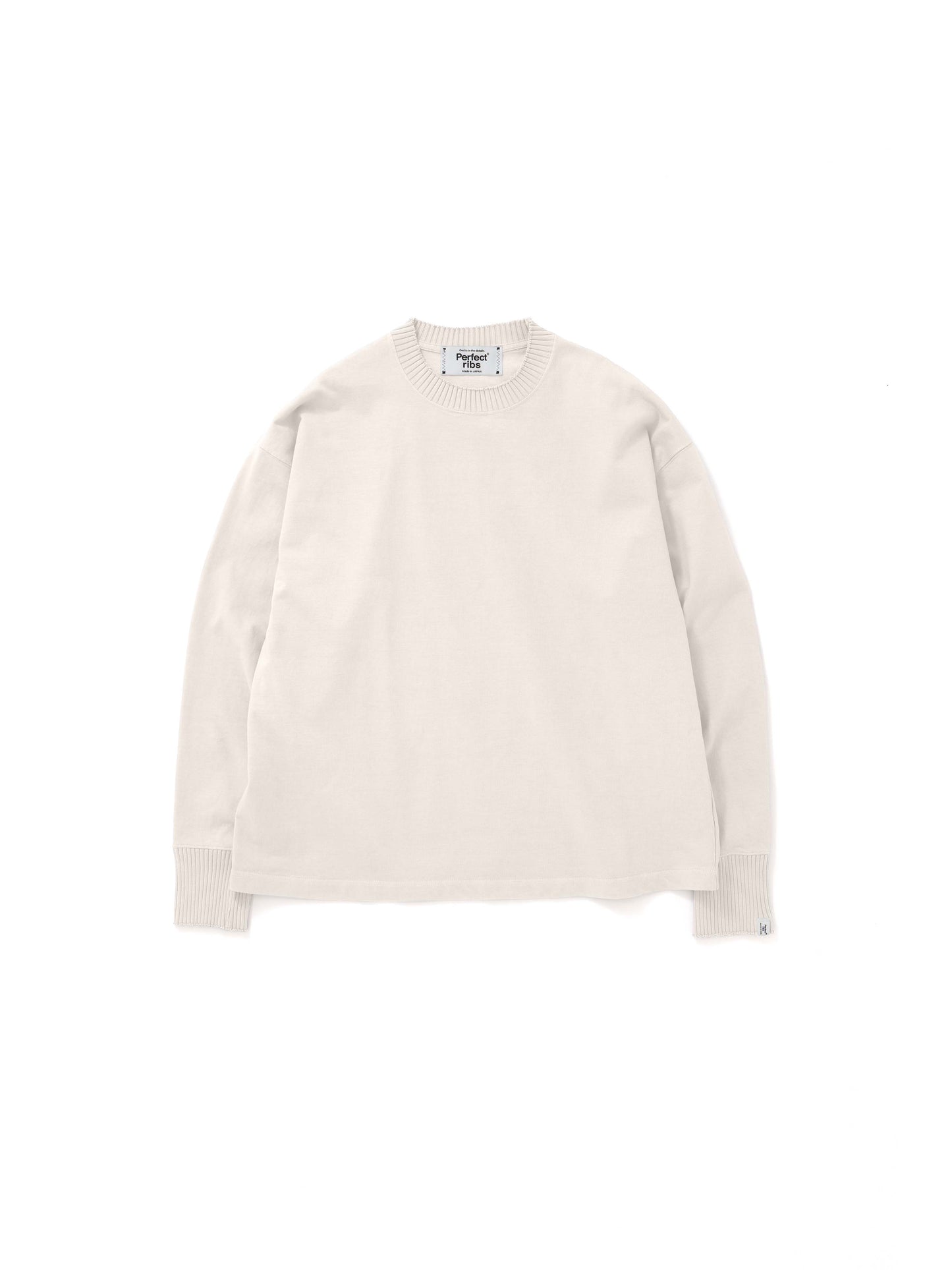 【Perfect ribs】Basic Long Sleeve T Shirts / Ivory