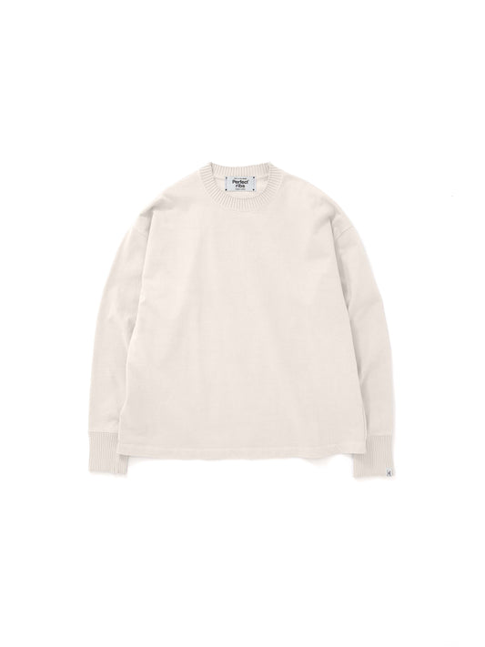 【Perfect ribs】Basic Long Sleeve T Shirts / Ivory