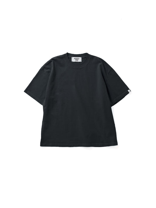 【Perfect ribs】Basic Short Sleeve T Shirt / Black