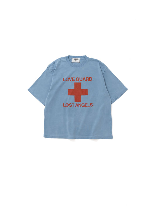 【Perfect ribs®︎×A LOVE MOVEMENT】RELAX LINE / LOVE GUARD / Short Sleeve T Shirts / Fade Blue