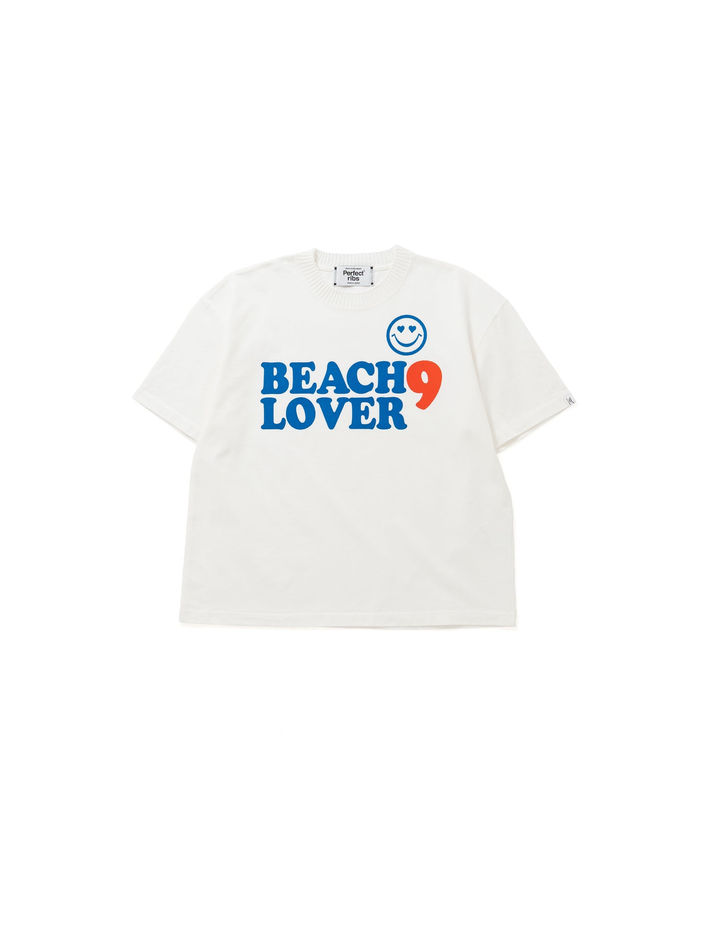 【Perfect ribs®︎×A LOVE MOVEMENT】BEACH 9 / Basic Short Sleeve T Shirts / White