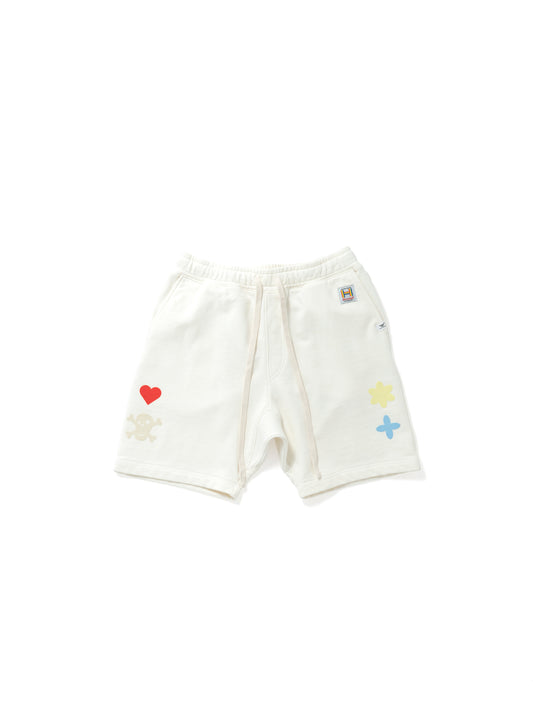 【Perfect ribs × HAROSHI】Basic Sweat Short Pants / White
