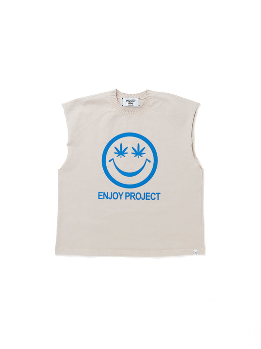 【Perfect ribs®︎×A LOVE MOVEMENT】Sleeveless Tops (RELAX TAKE IT EASY) / Beige